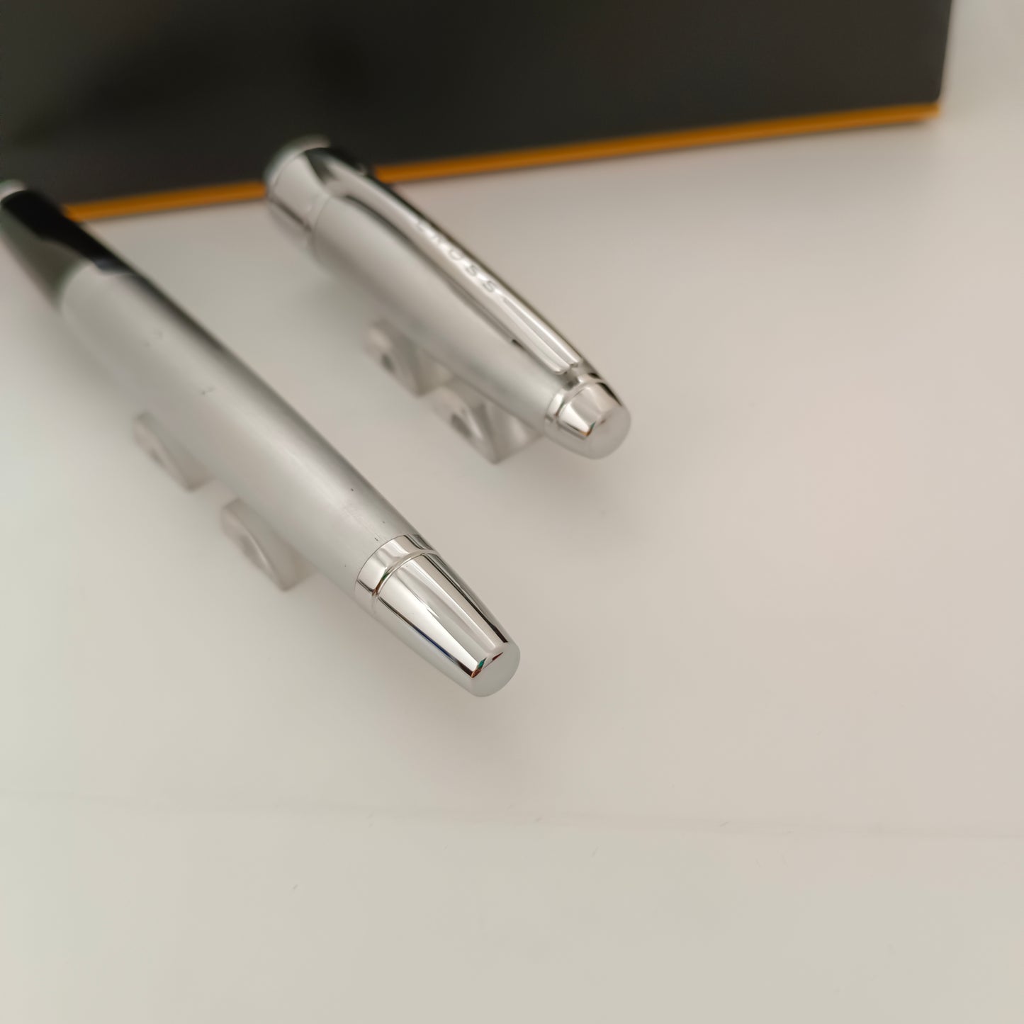 Cross Apogee Brushed Steel Fountain Pen with Chrome Trim