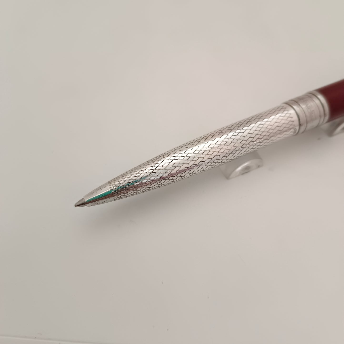 Marlen Sterling Silver Maroon Cap Ballpoint Pen