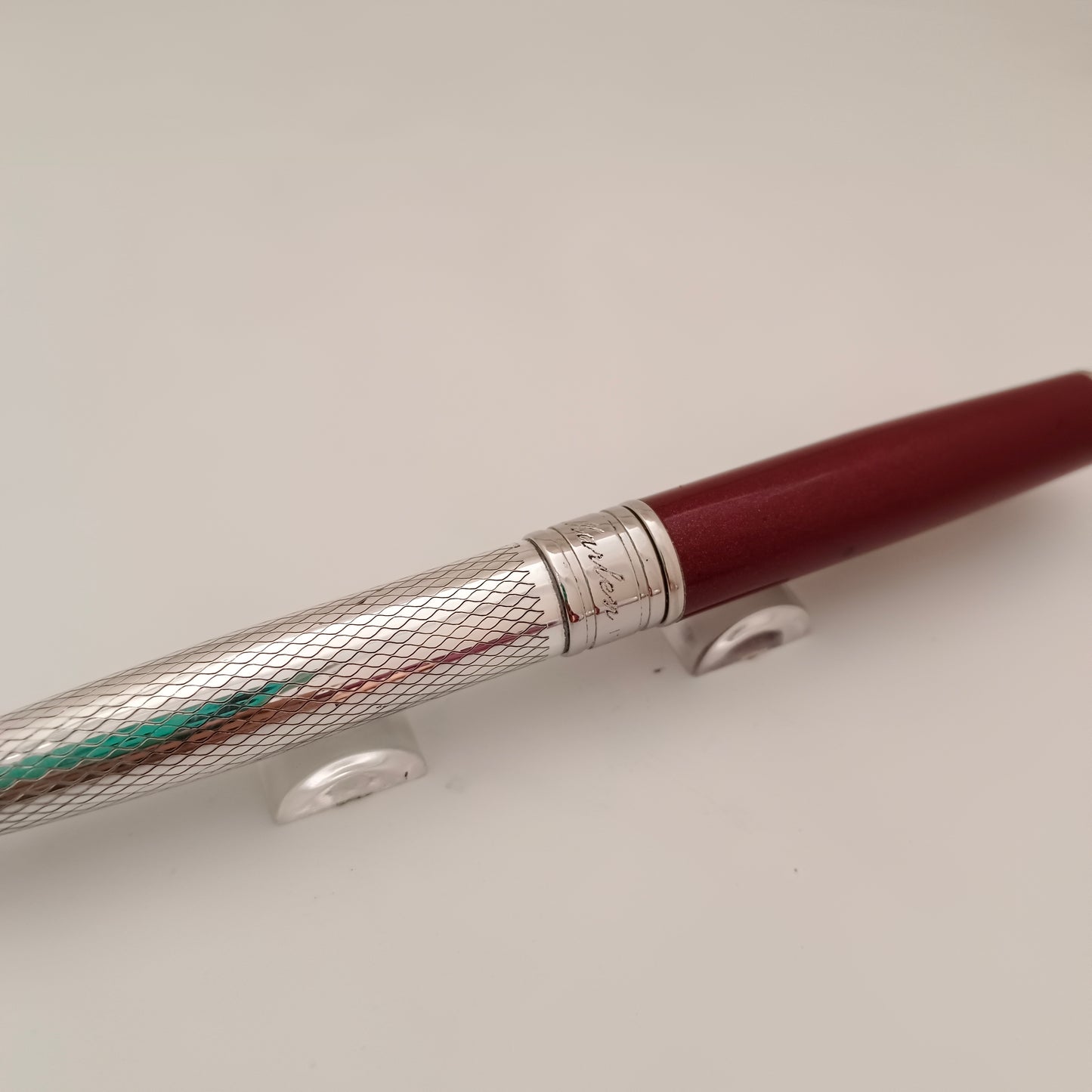 Marlen Sterling Silver Maroon Cap Ballpoint Pen