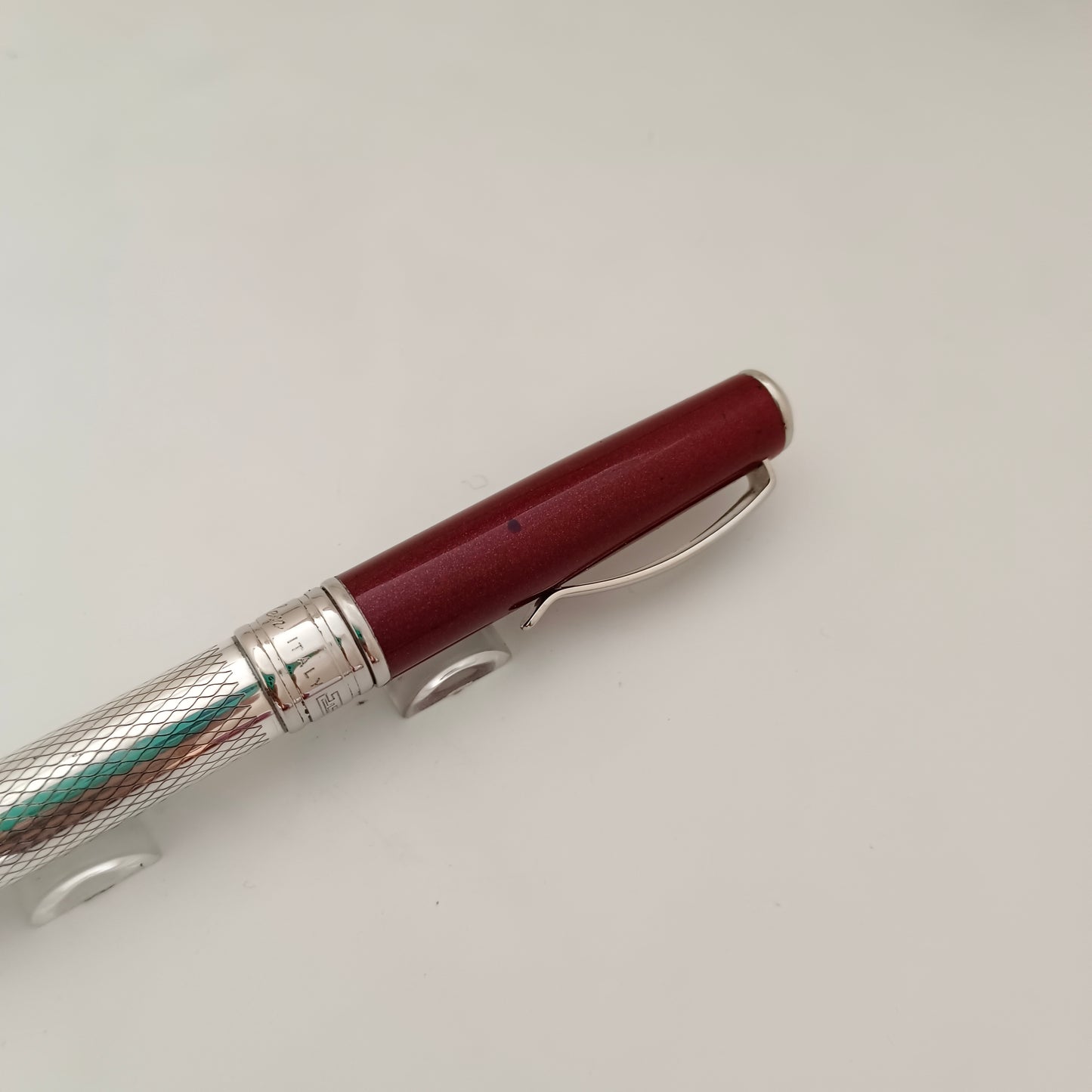 Marlen Sterling Silver Maroon Cap Ballpoint Pen