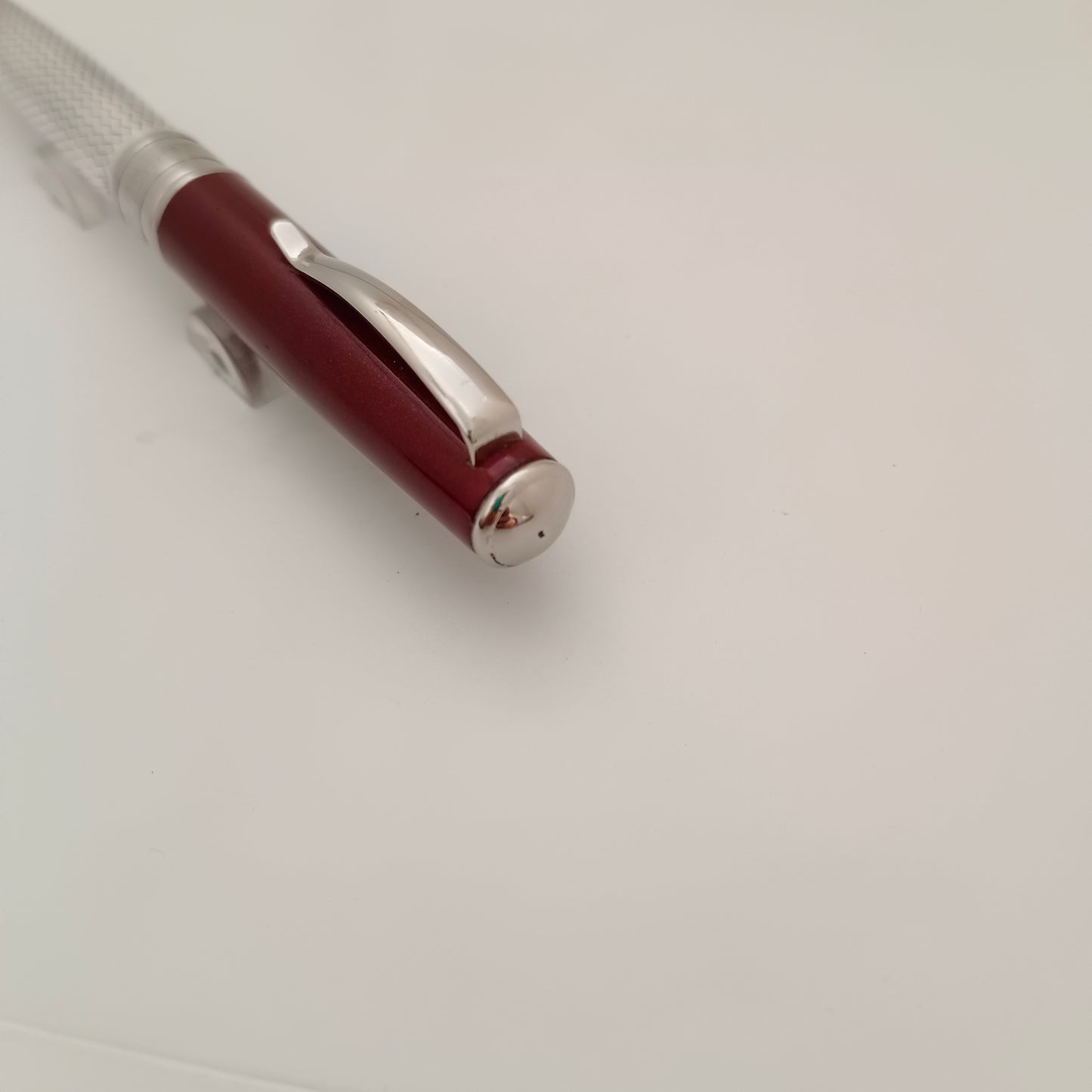 Marlen Sterling Silver Maroon Cap Ballpoint Pen