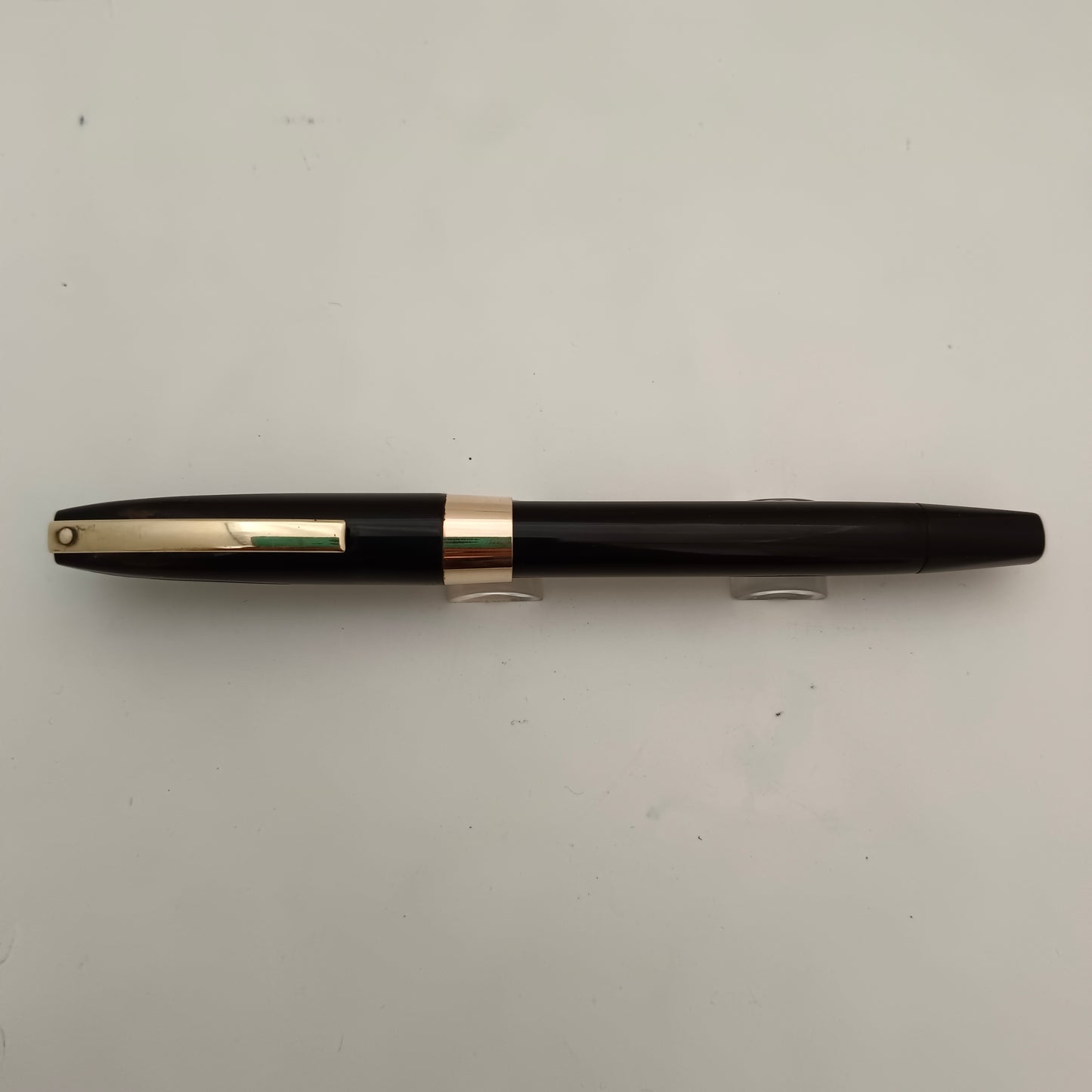 Vintage Sheaffer Imperial Touchdown Black Fountain Pen with Gold Plated Trim