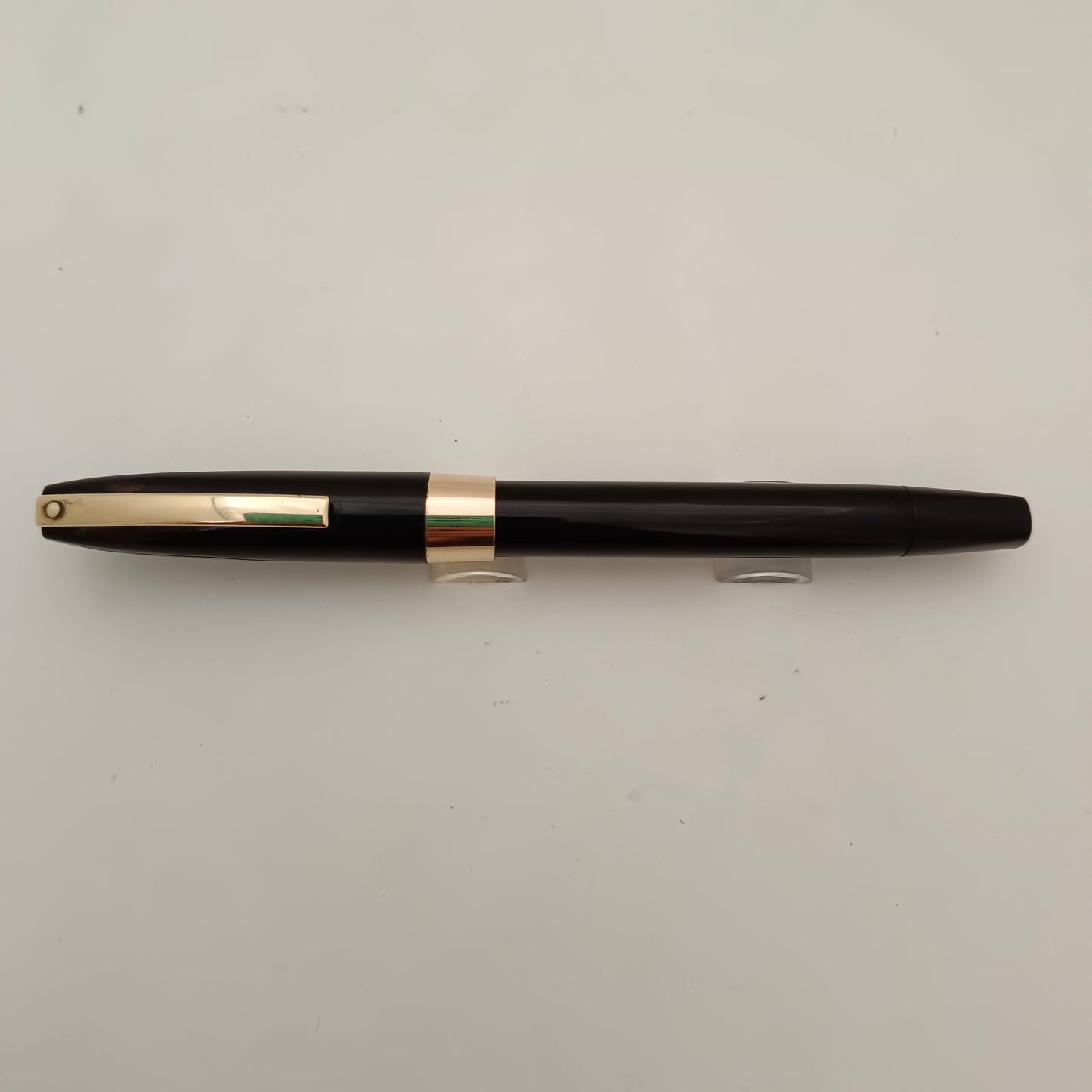 Vintage Sheaffer Imperial Touchdown Black Fountain Pen with Gold Plated Trim