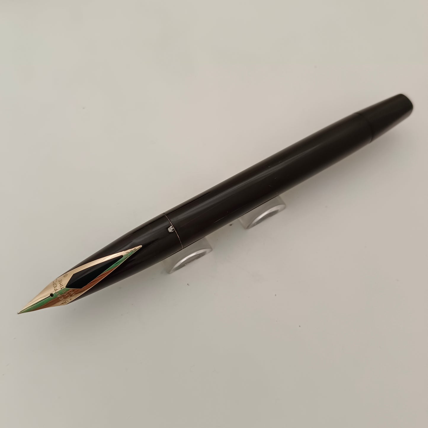 Vintage Sheaffer Imperial Touchdown Black Fountain Pen with Gold Plated Trim