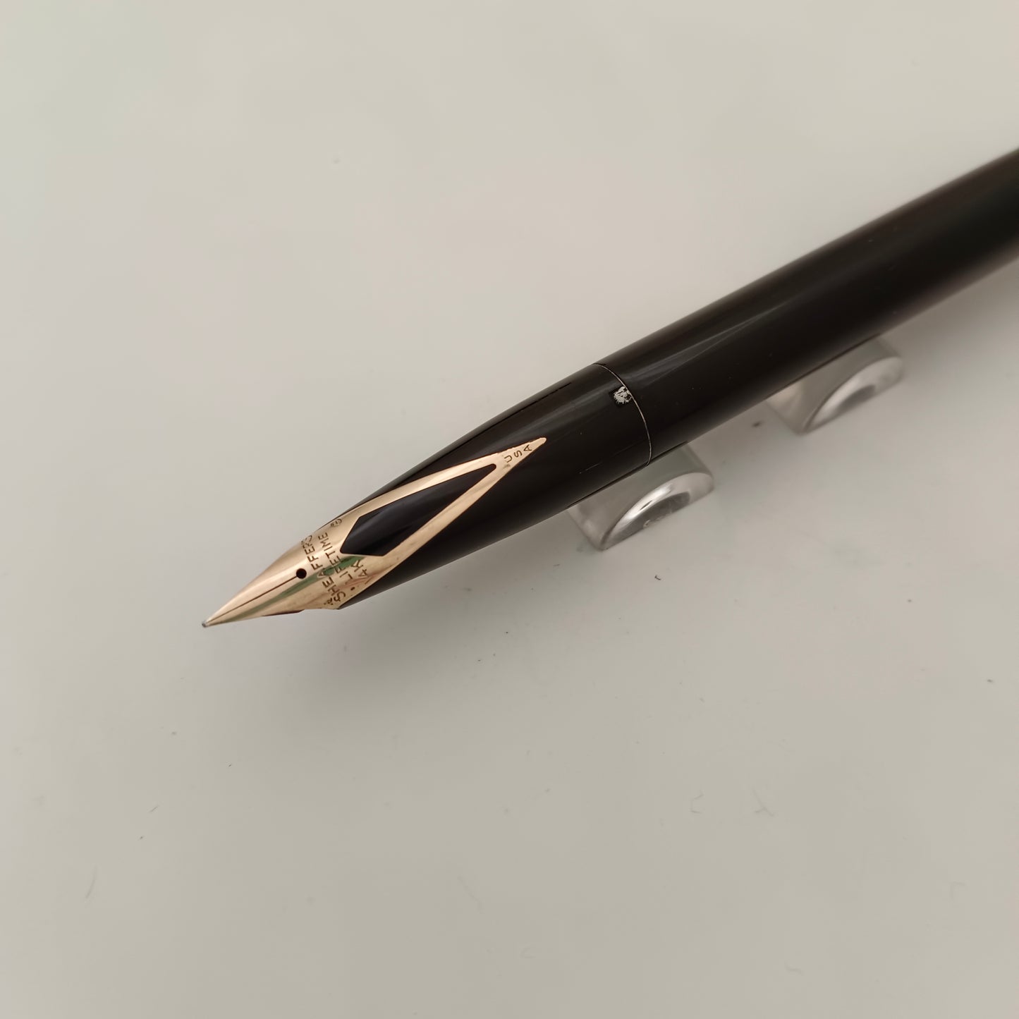 Vintage Sheaffer Imperial Touchdown Black Fountain Pen with Gold Plated Trim