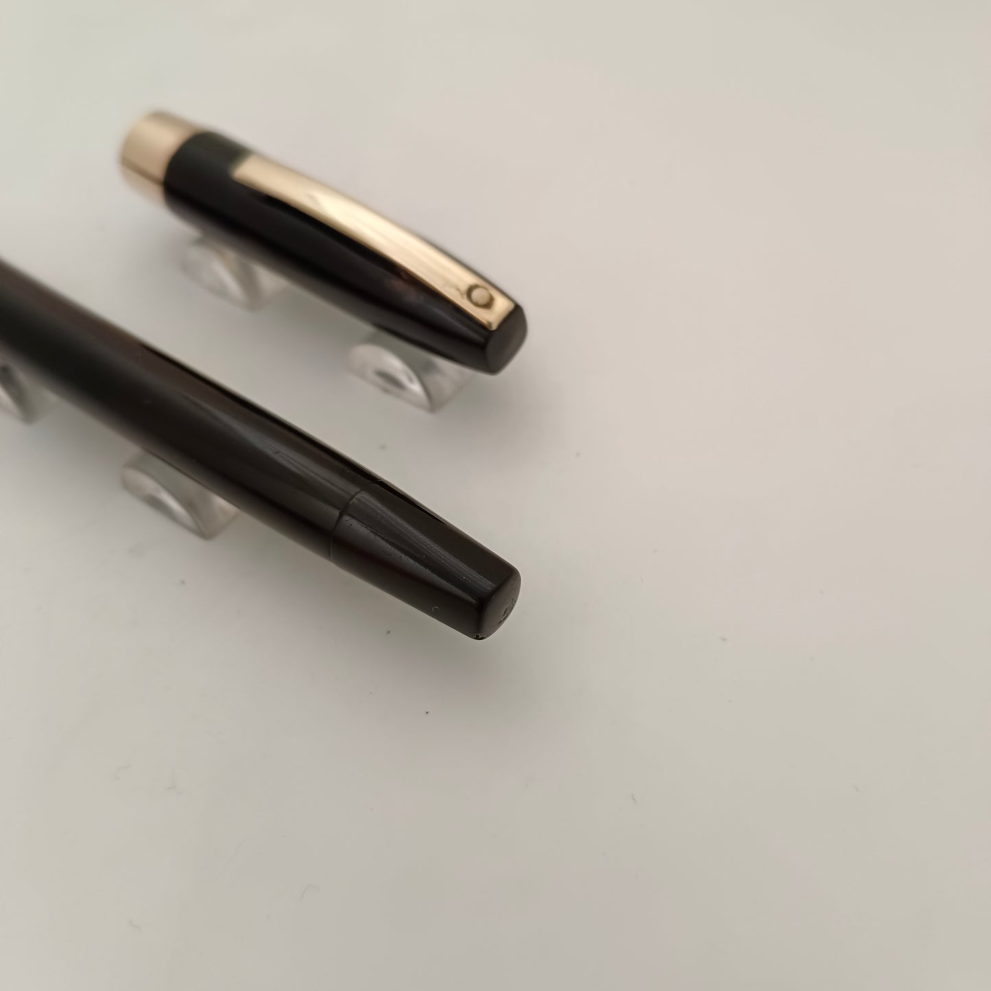 Vintage Sheaffer Imperial Touchdown Black Fountain Pen with Gold Plated Trim