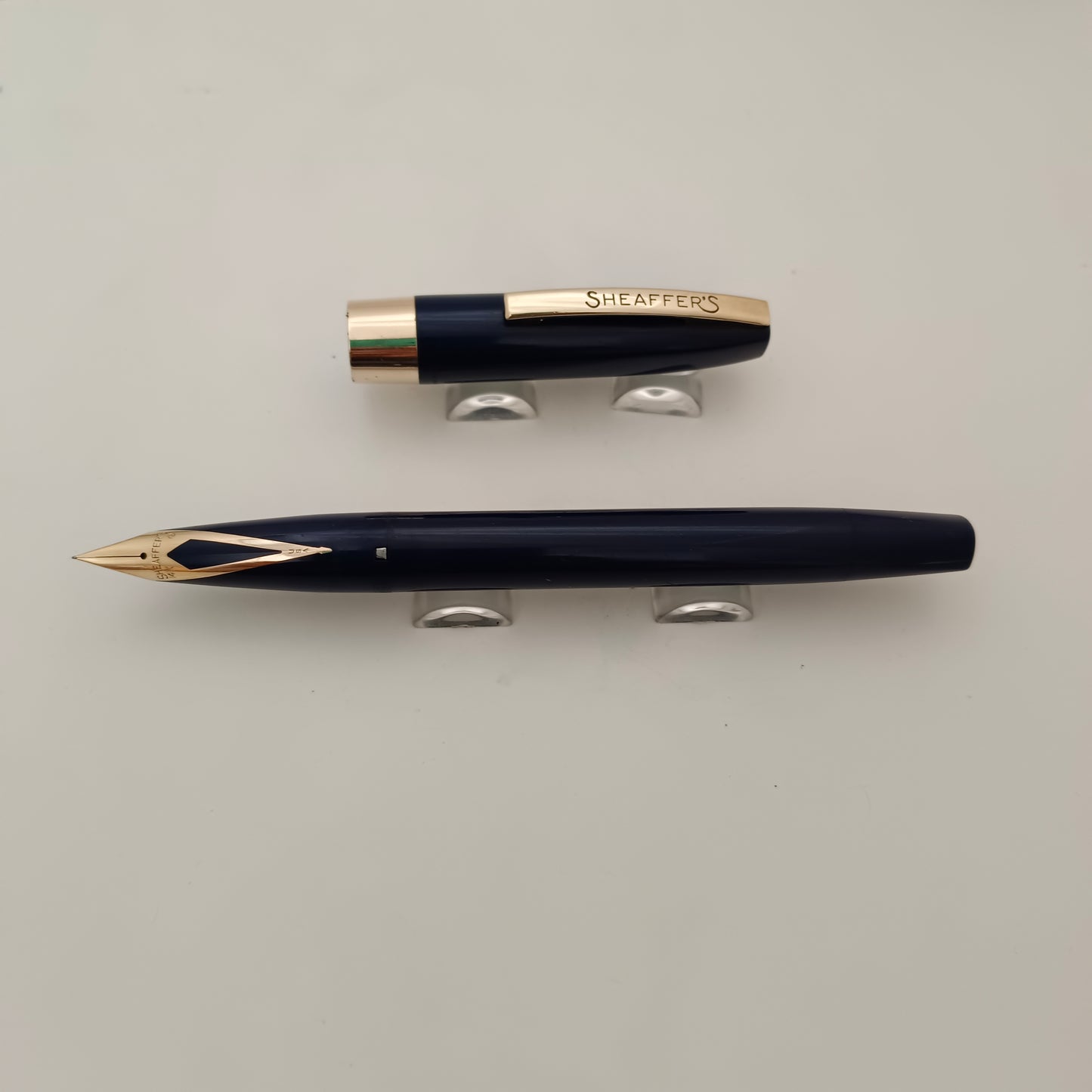 Vintage Sheaffer Imperial Touchdown Blue Fountain Pen with Gold Plated Trim