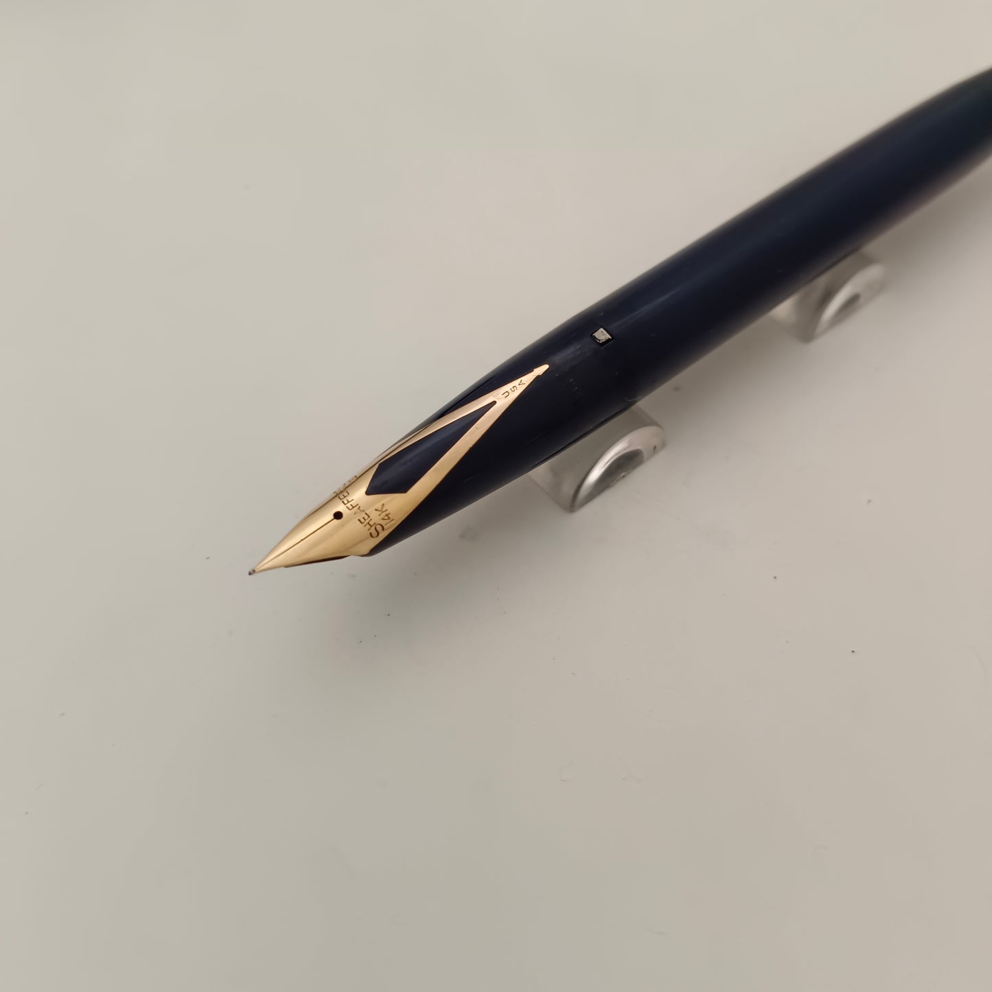 Vintage Sheaffer Imperial Touchdown Blue Fountain Pen with Gold Plated Trim