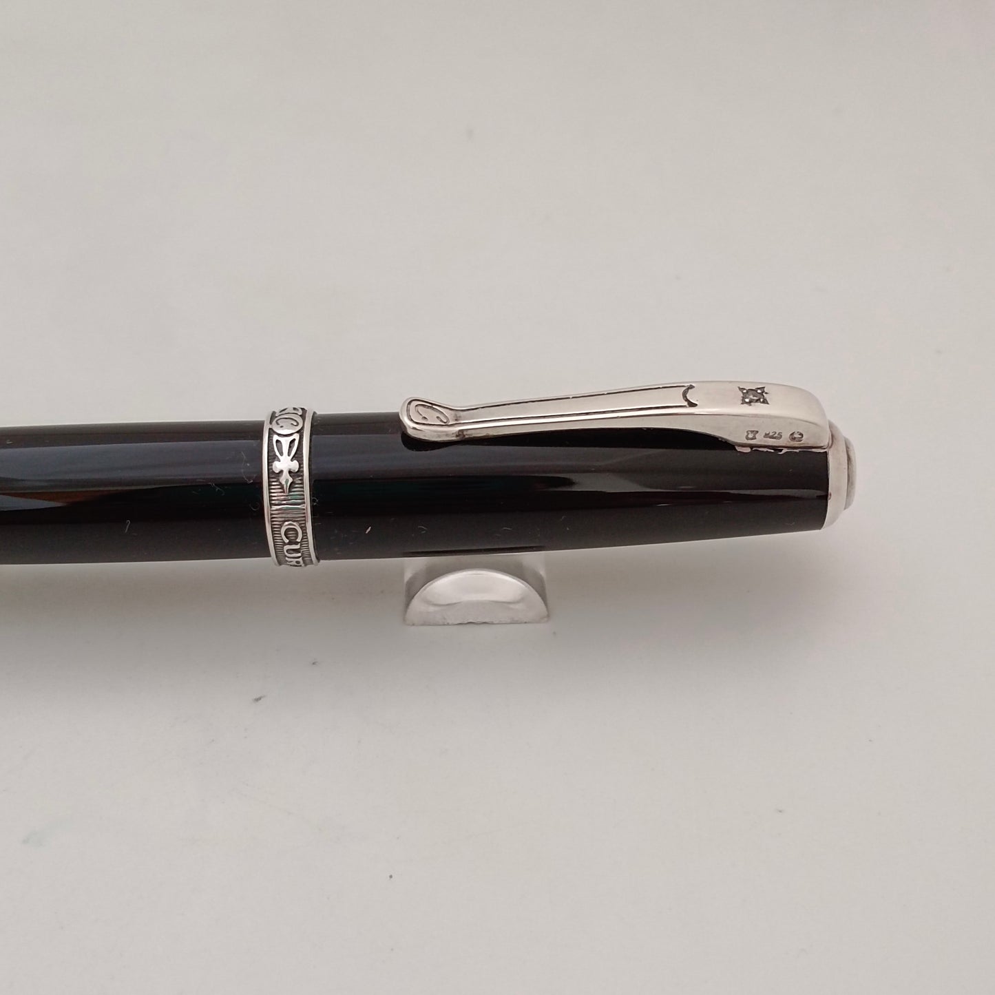 Curtis Black Resin Ballpen with Sterling Silver Appointment - Australia