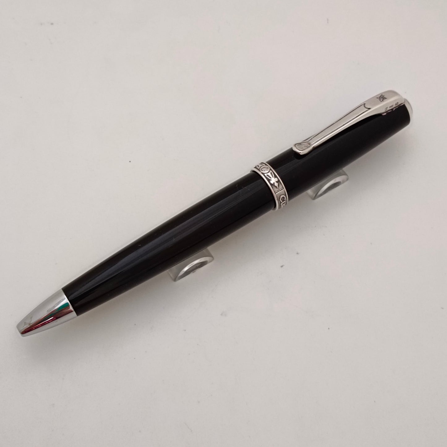 Curtis Black Resin Ballpen with Sterling Silver Appointment - Australia