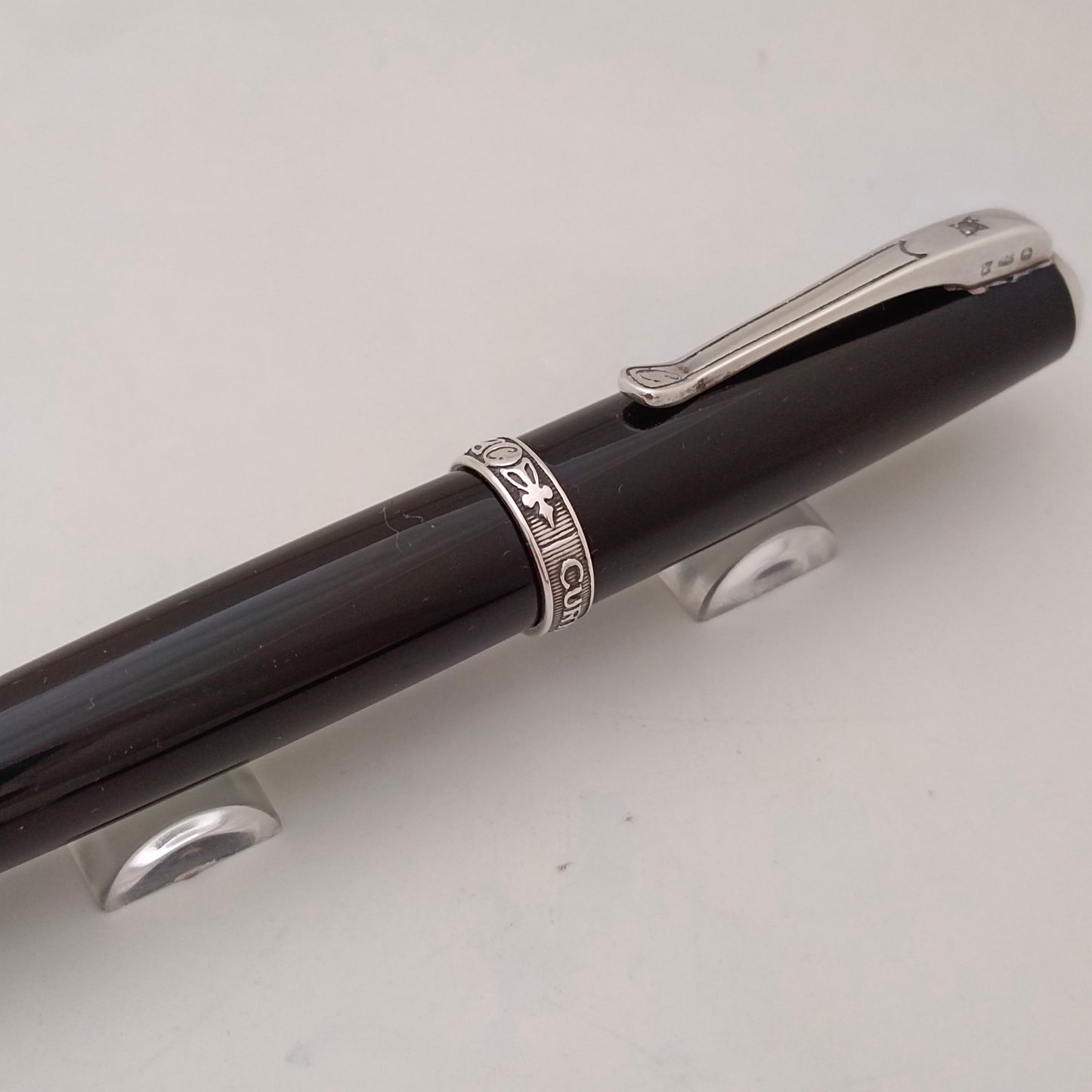 Curtis Black Resin Ballpen with Sterling Silver Appointment - Australia