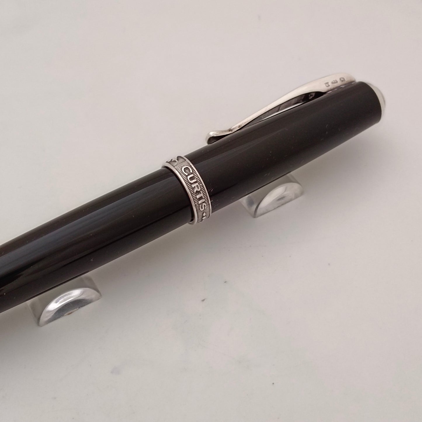 Curtis Black Resin Ballpen with Sterling Silver Appointment - Australia