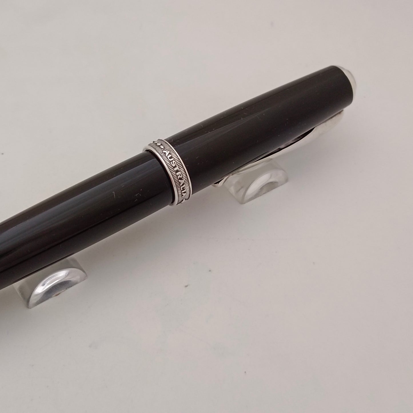 Curtis Black Resin Ballpen with Sterling Silver Appointment - Australia