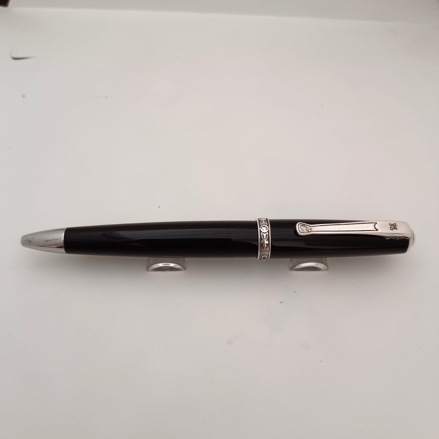 Curtis Black Resin Ballpen with Sterling Silver Appointment - Australia