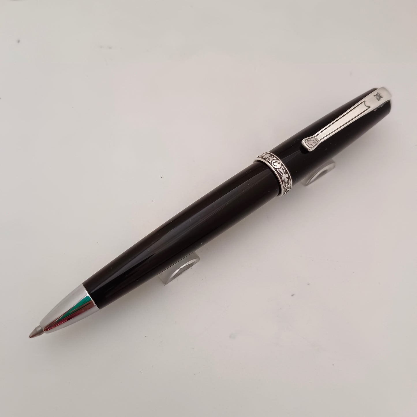 Curtis Black Resin Ballpen with Sterling Silver Appointment - Australia