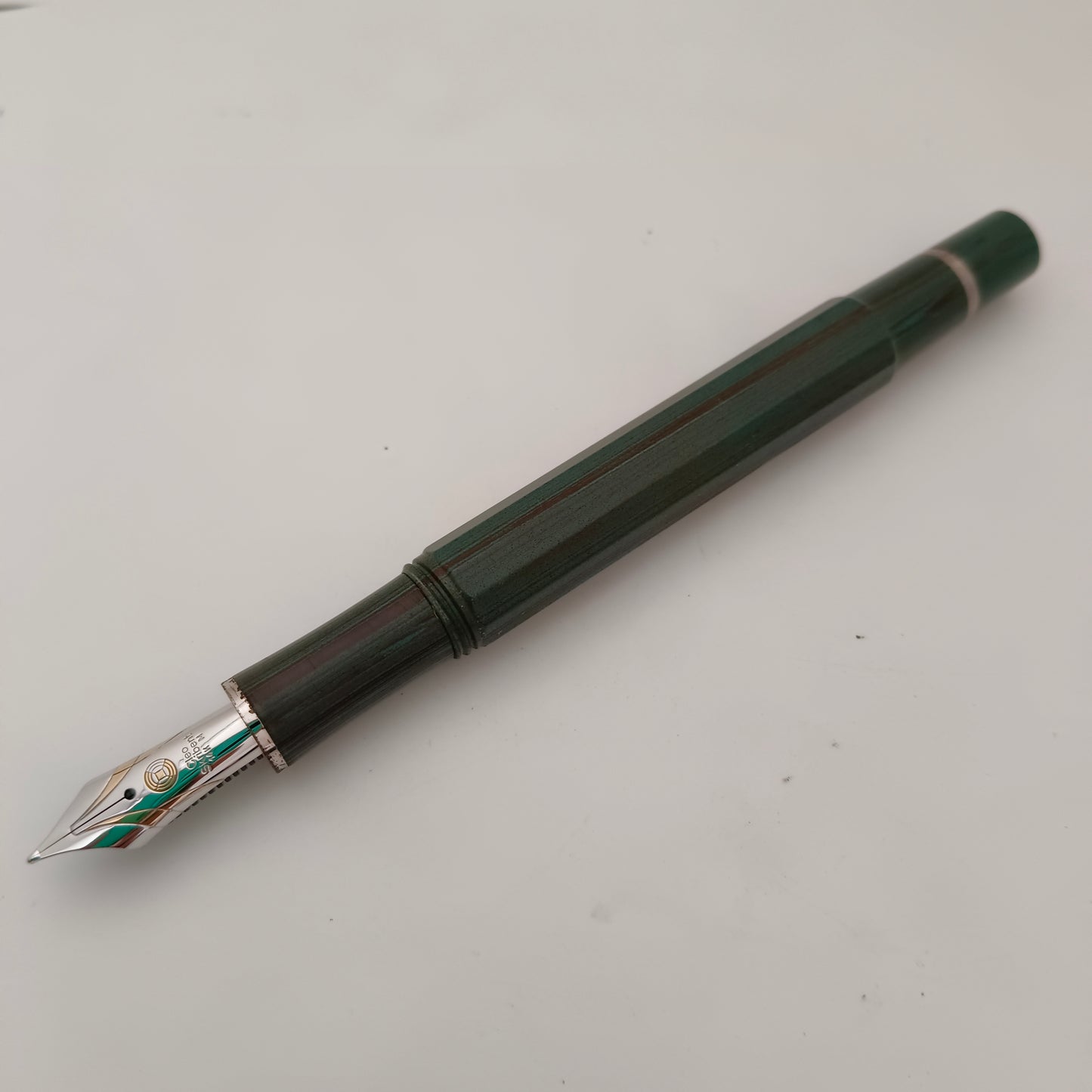 Cleo Skribent Ebonite Green Fountain Pen - 14kt Gold Nib  Made In Germany