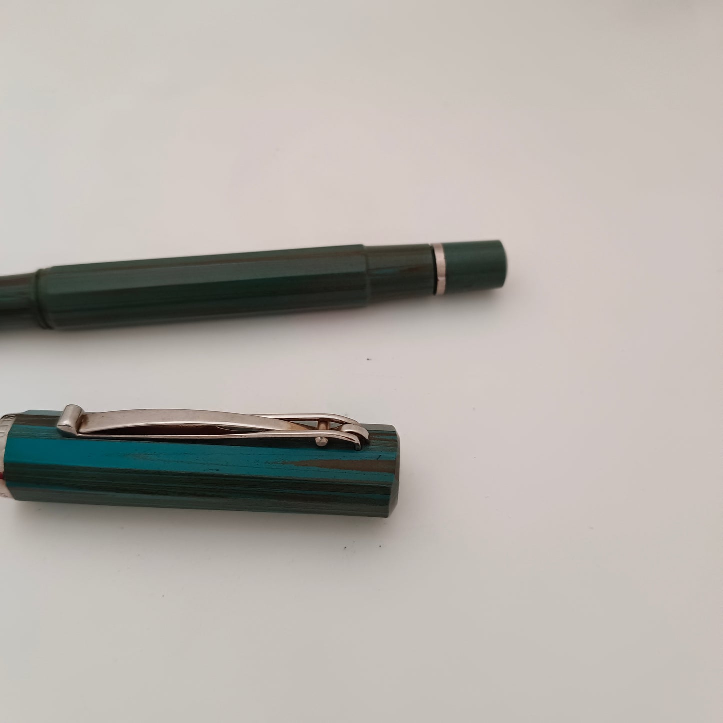 Cleo Skribent Ebonite Green Fountain Pen - 14kt Gold Nib  Made In Germany