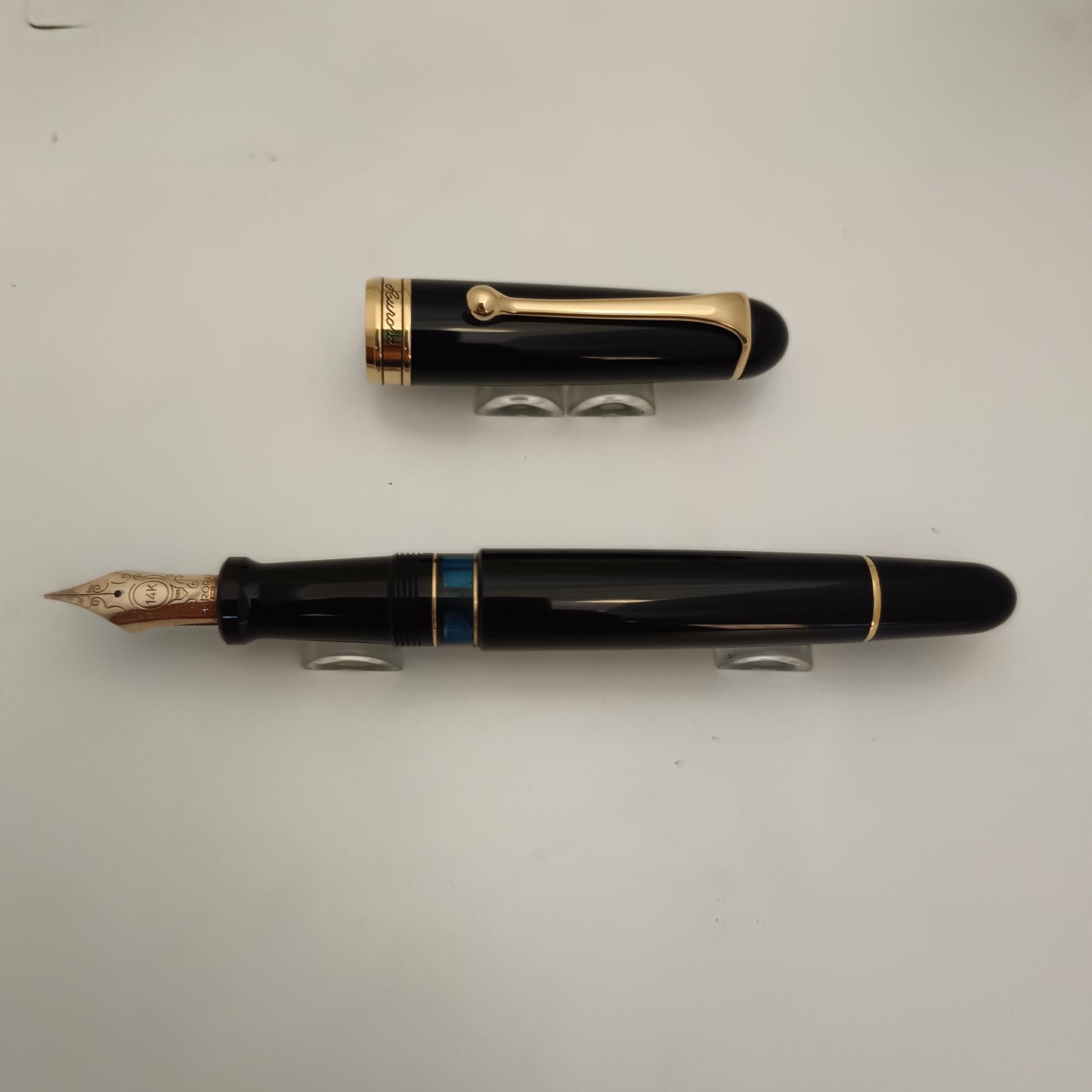 Aurora 88 Black with Gold Trims Fountain Pen-Italy