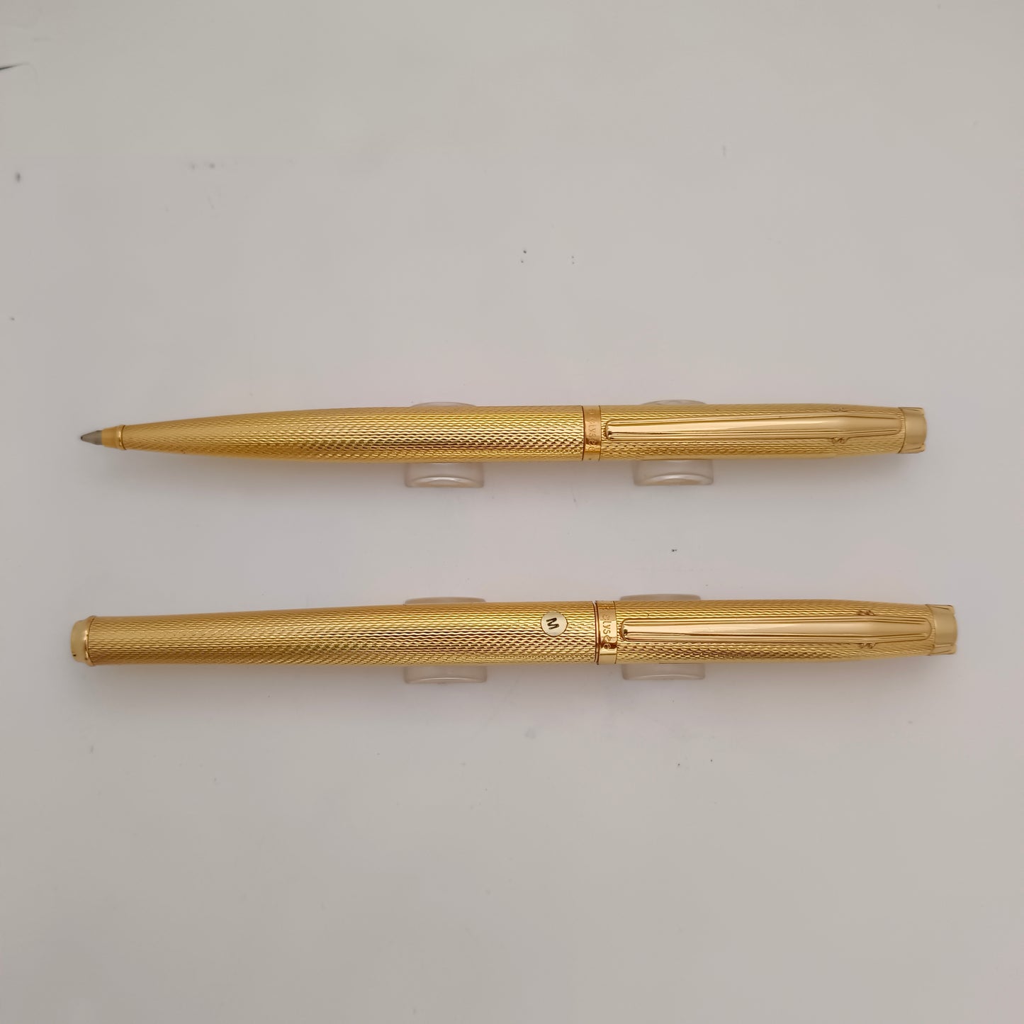 Elysee Finesse Gold Plated Barleycorn Pattern Fountain & Ballpen Set