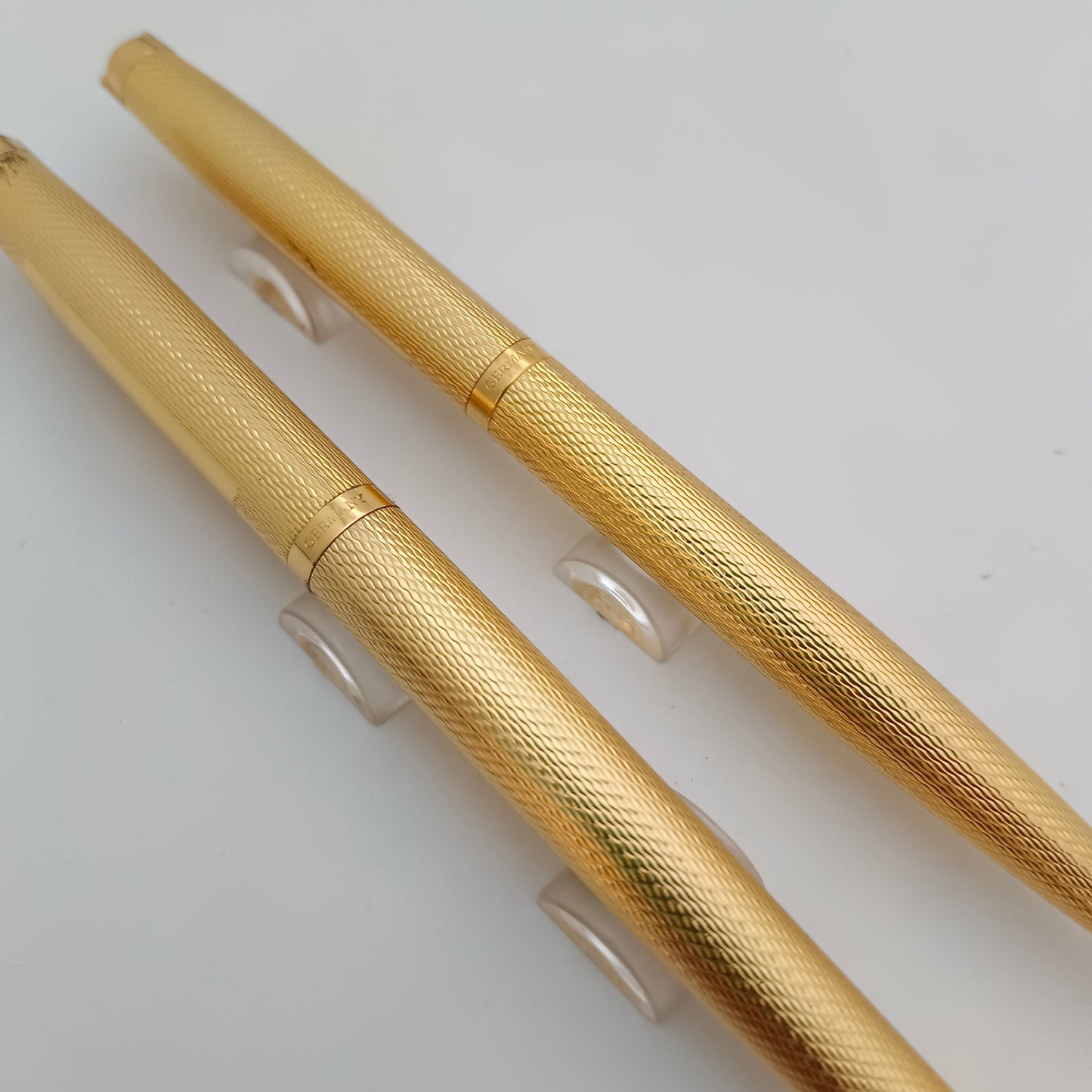 Elysee Finesse Gold Plated Barleycorn Pattern Fountain & Ballpen Set