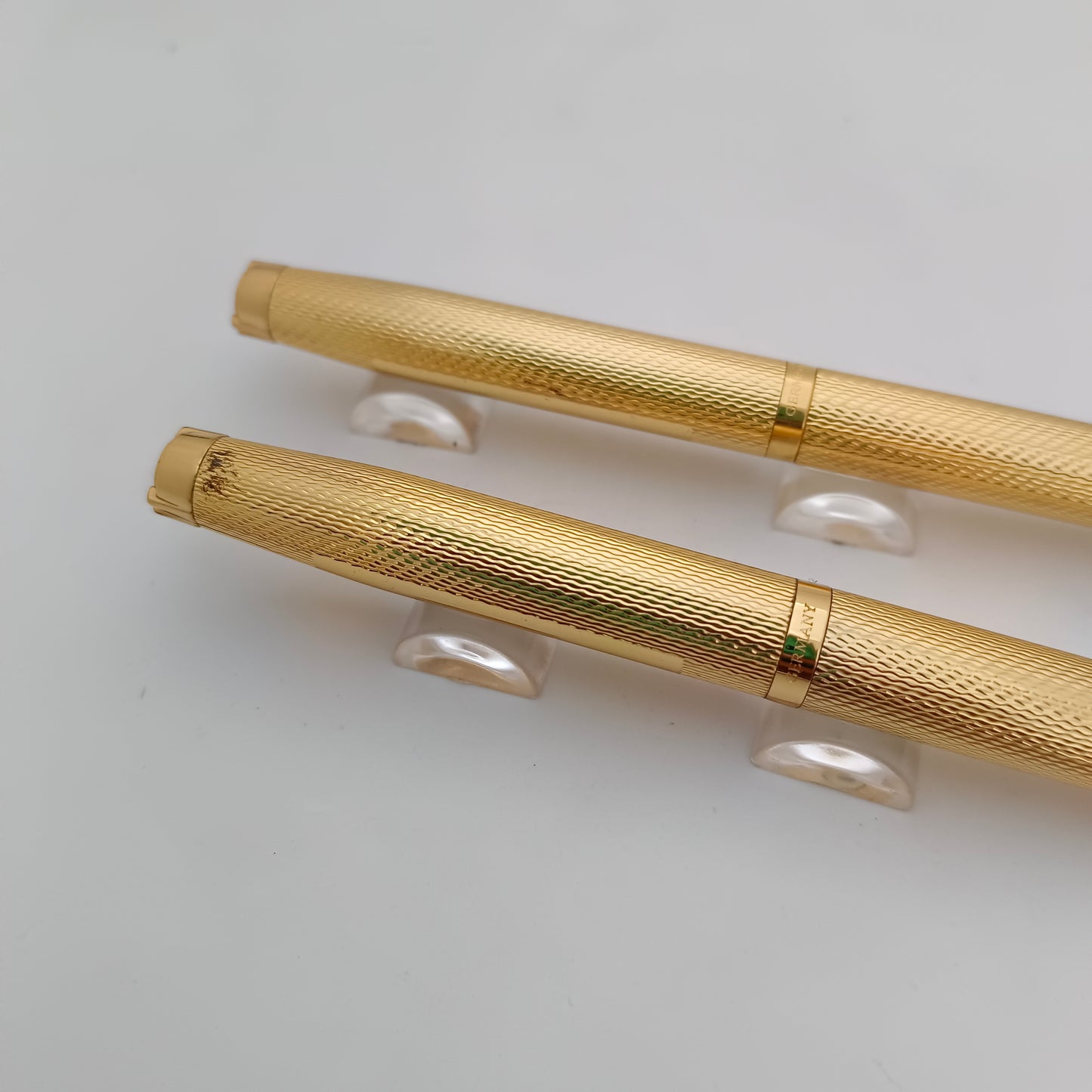 Elysee Finesse Gold Plated Barleycorn Pattern Fountain & Ballpen Set