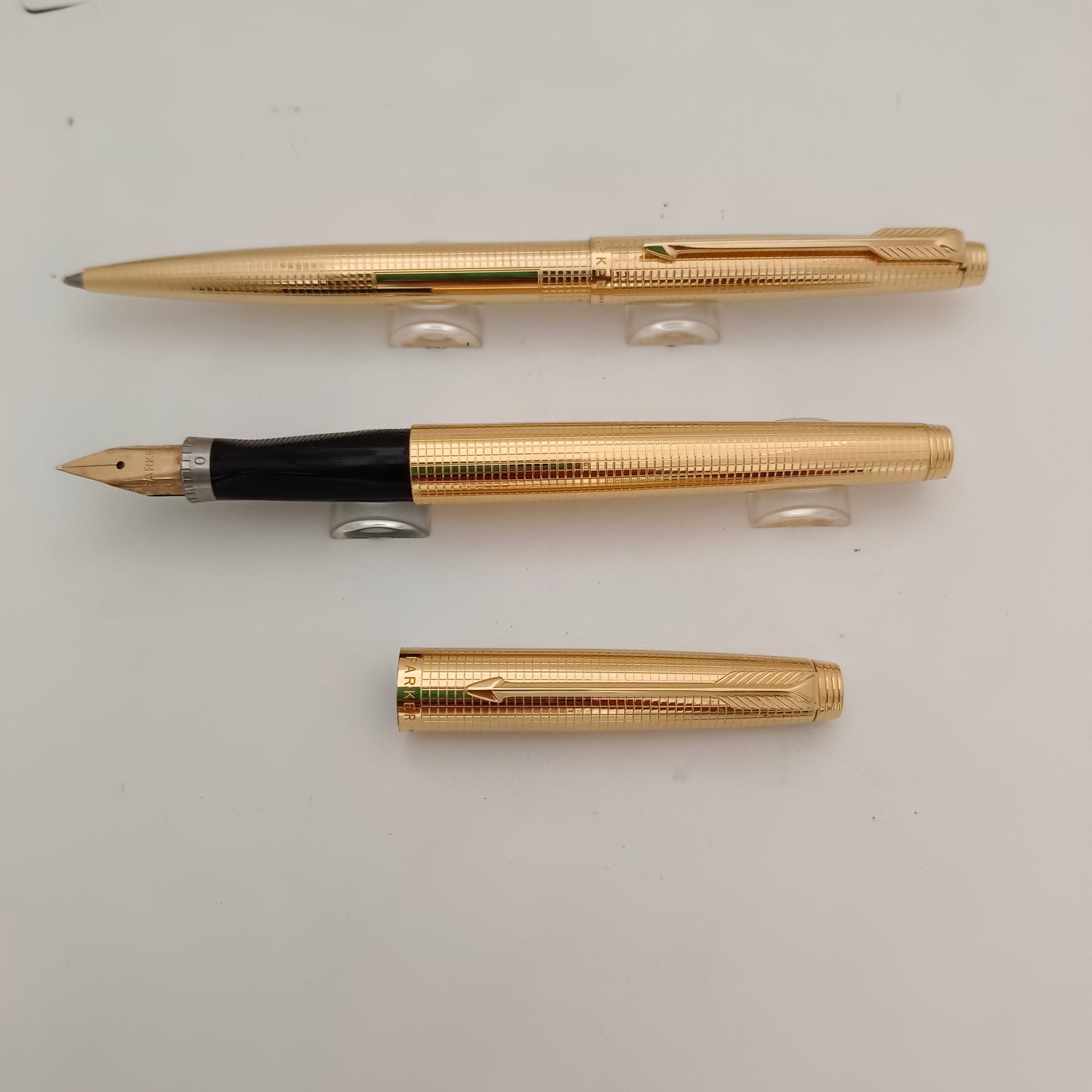 Parker 75 insignia gold plated fountain and ballpen set