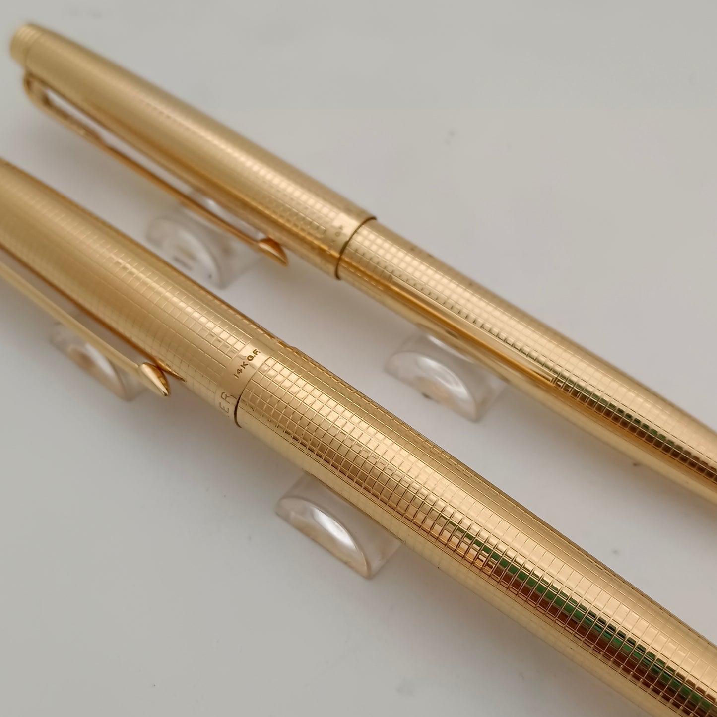 Parker 75 insignia gold plated fountain and ballpen set