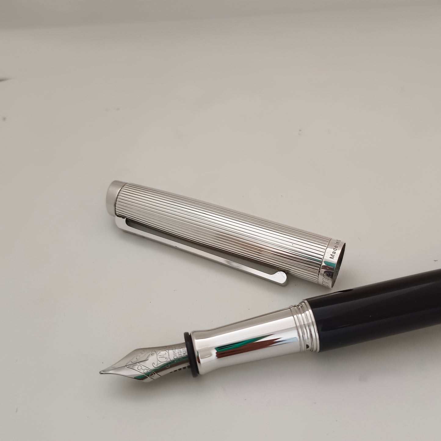 Cruiser Black Fountain Pen with sterling silver cap