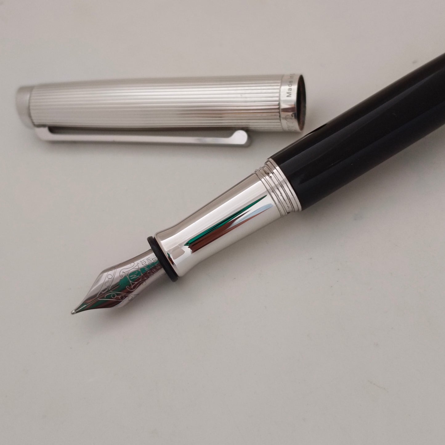 Cruiser Black Fountain Pen with sterling silver cap