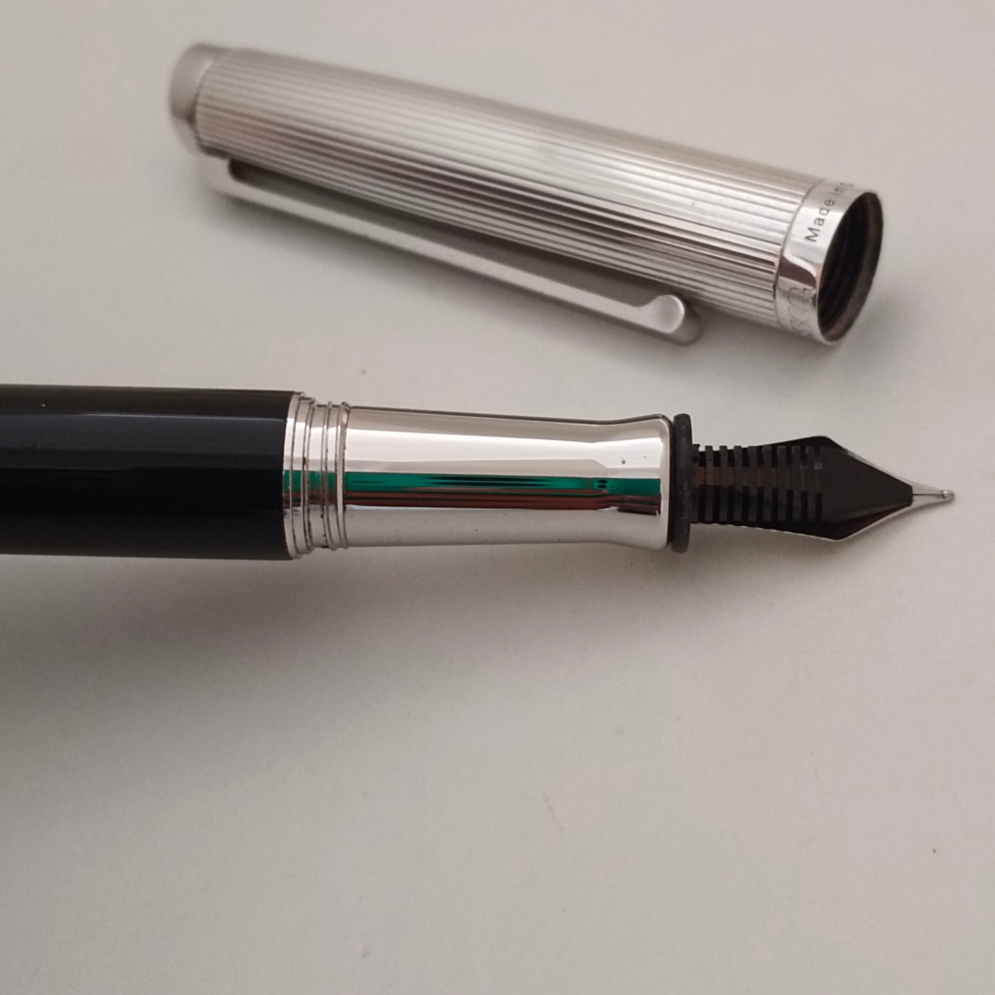 Cruiser Black Fountain Pen with sterling silver cap