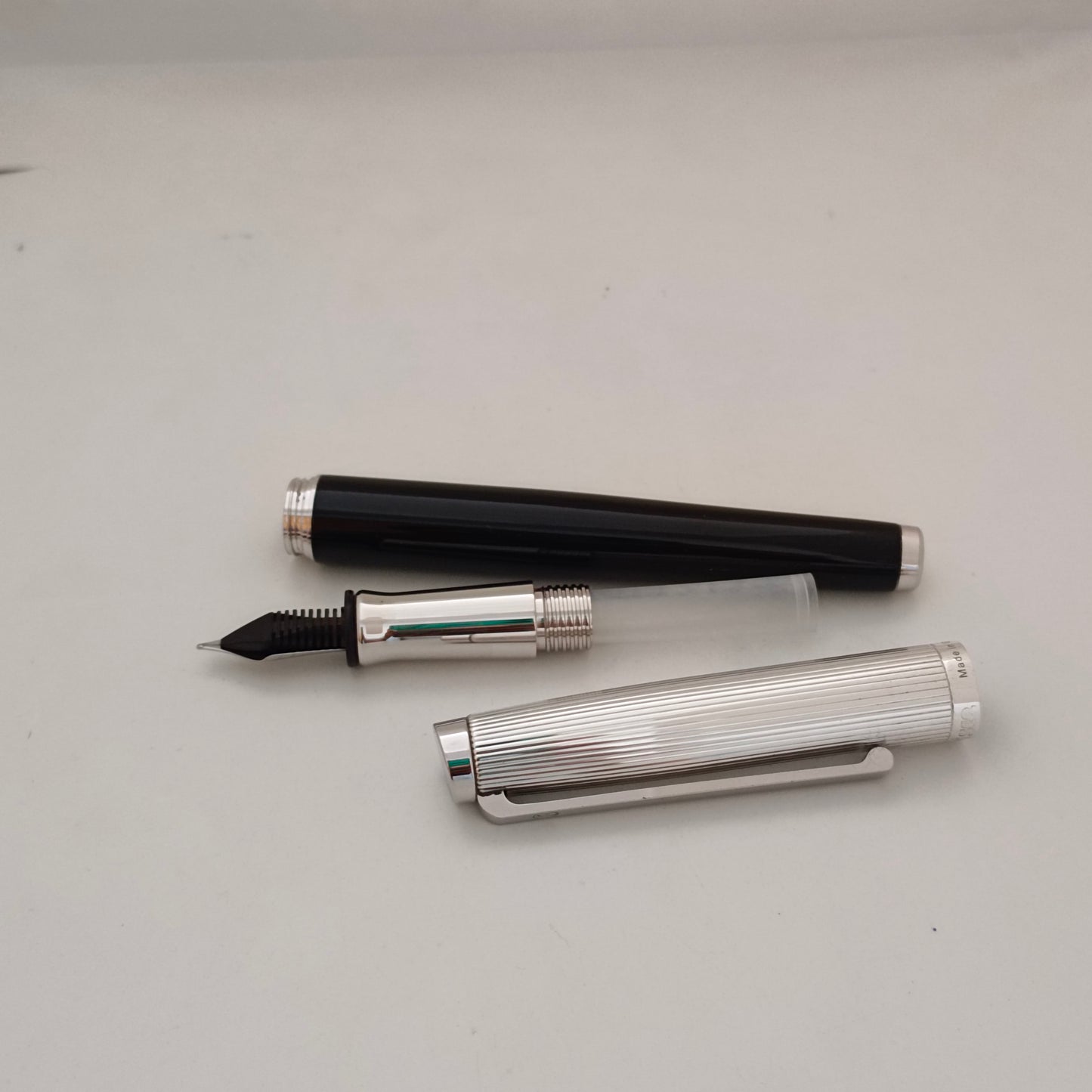 Cruiser Black Fountain Pen with sterling silver cap