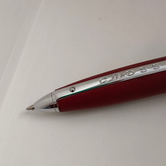 Cross Autocross Leather Ballpen ( Maroon )