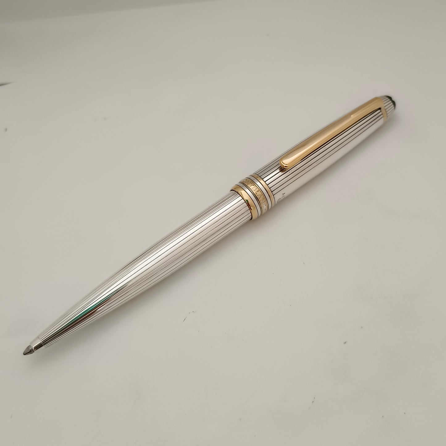 Montblanc sterling sliver line pattern ball pen