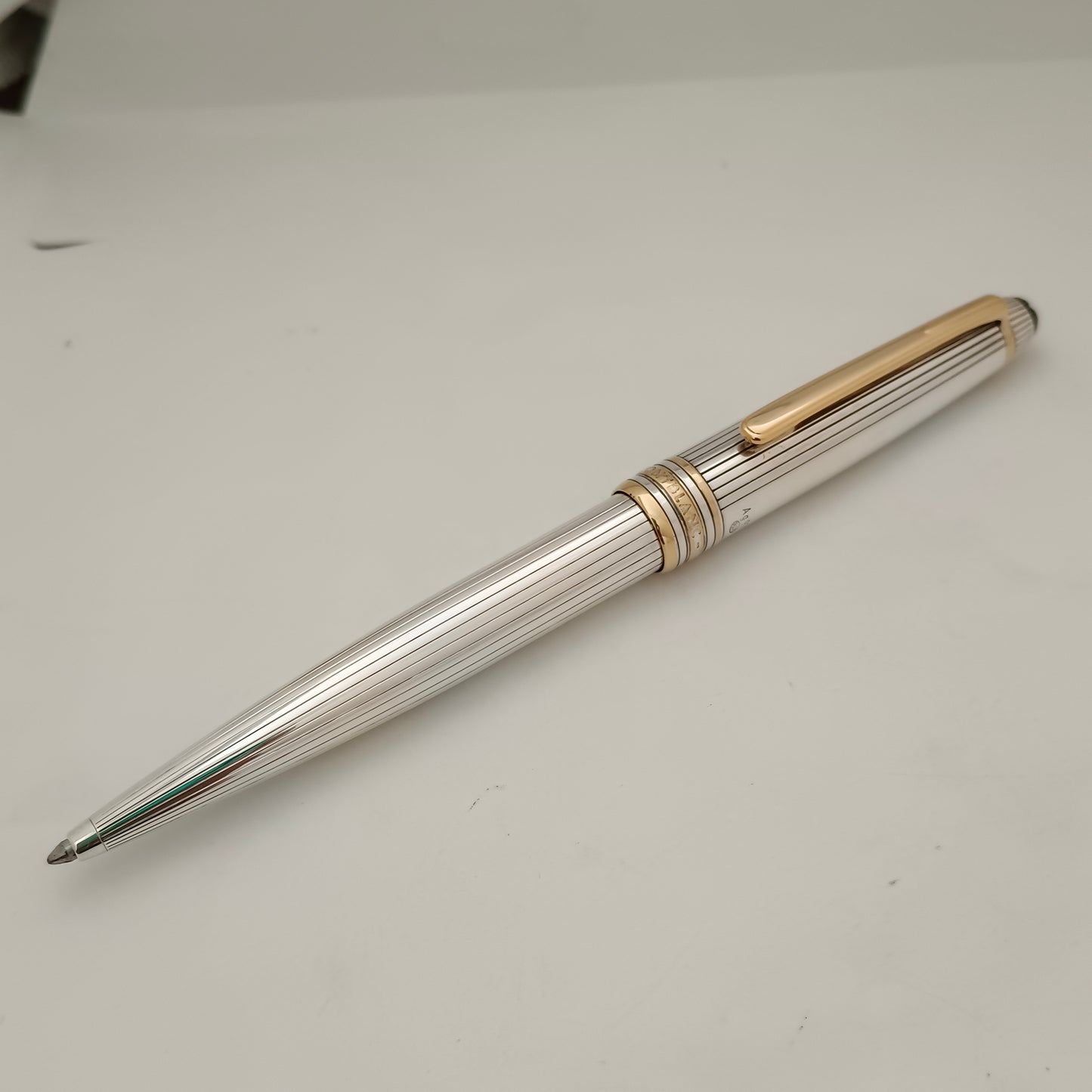 Montblanc sterling sliver line pattern ball pen