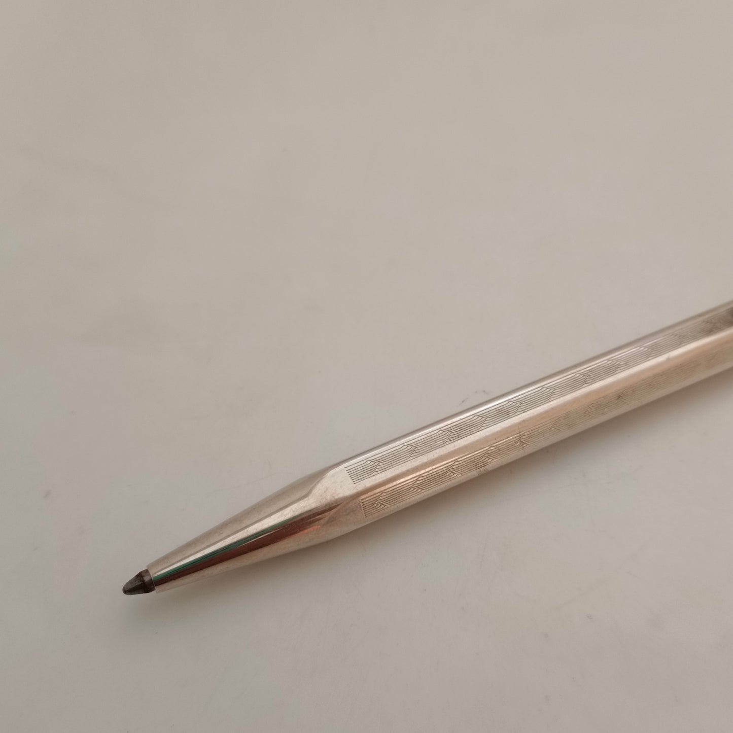 Caran d'Ache Hexagonal Silver Plated Ballpoint Pen (Swiss made)