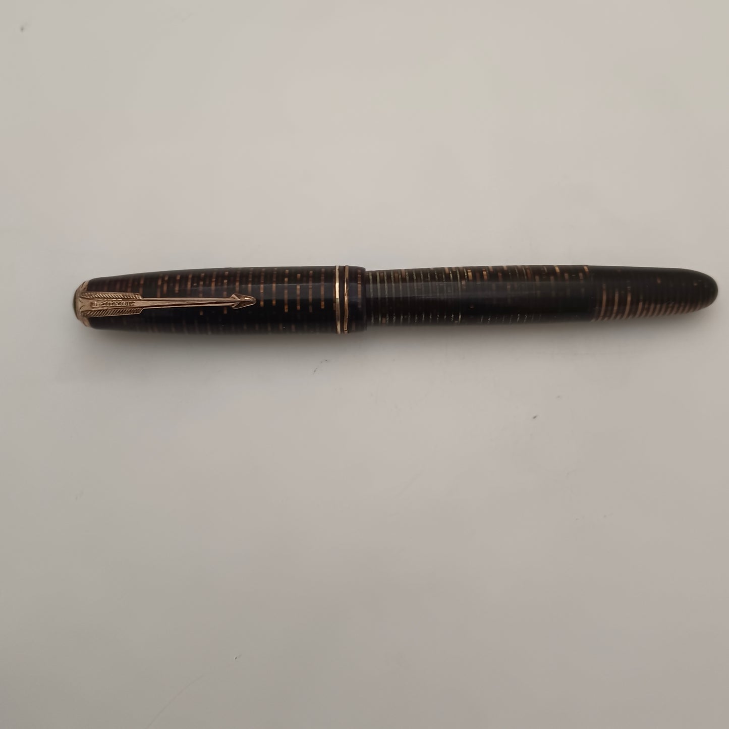 Vintage Parker Vacumatic Brown Gold Striped Fountain Pen