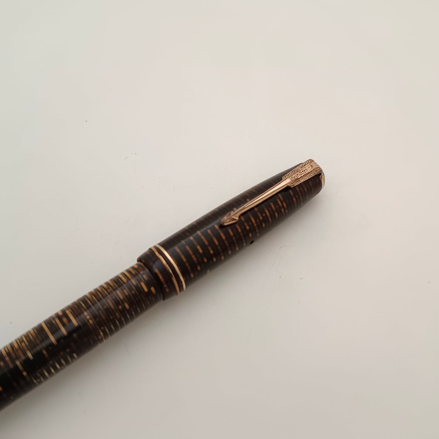 Vintage Parker Vacumatic Brown Gold Striped Fountain Pen