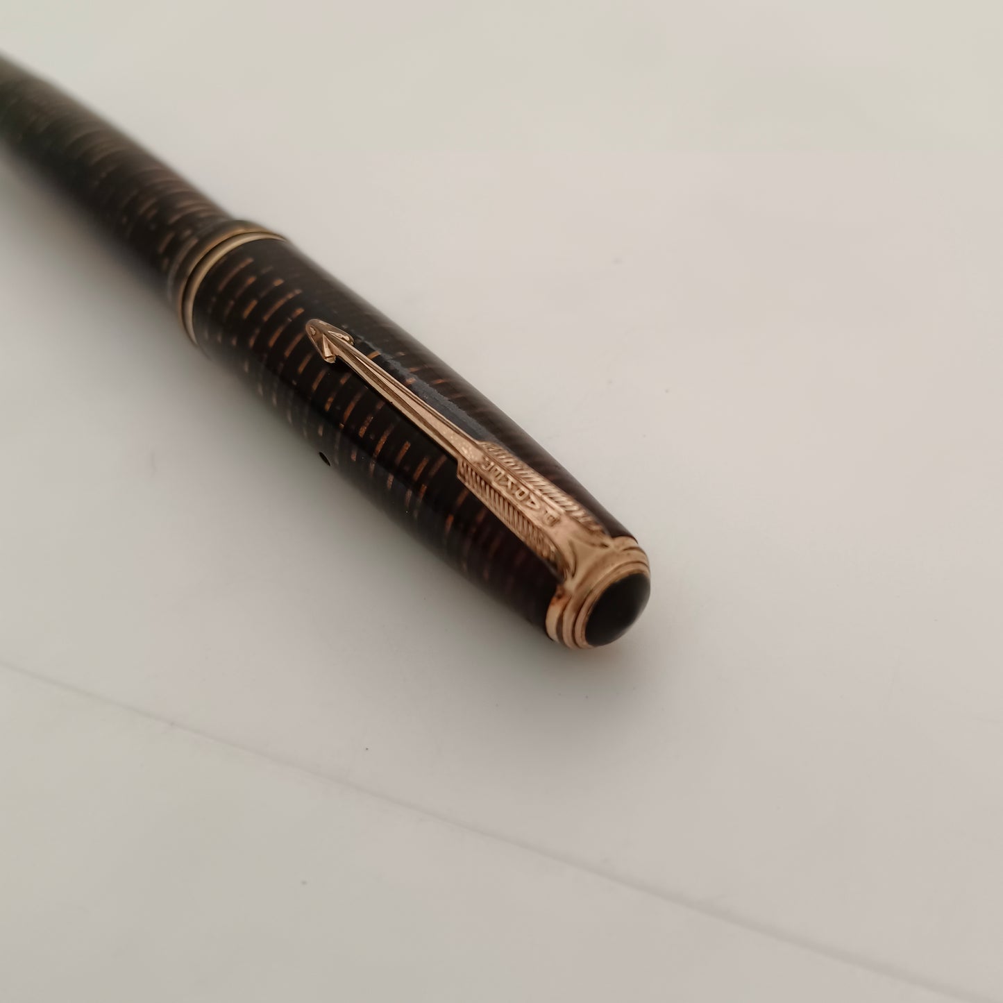 Vintage Parker Vacumatic Brown Gold Striped Fountain Pen