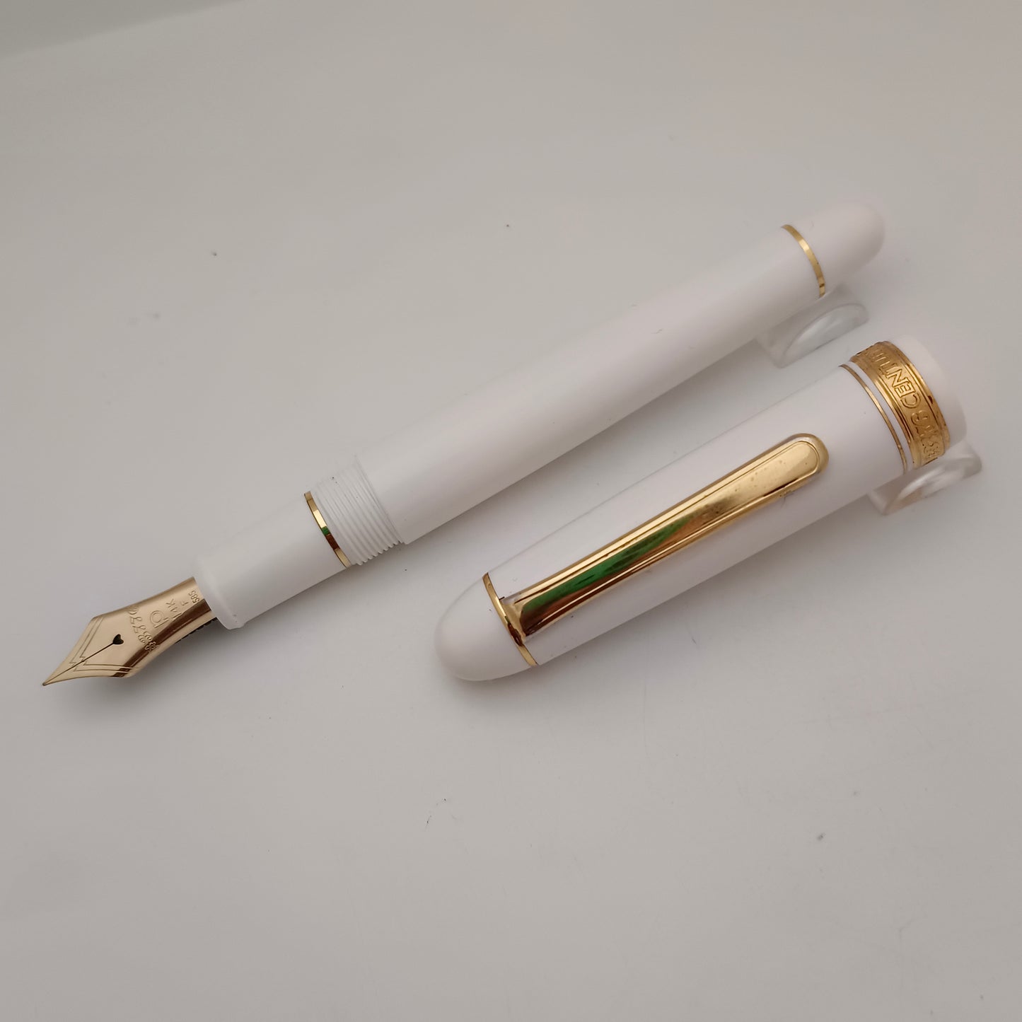 Platinum Century #3776 White Fountain Pen