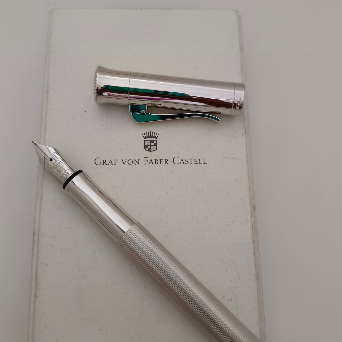 Graf von Faber-Castell Guilloche Fountain Pen - Rhodium