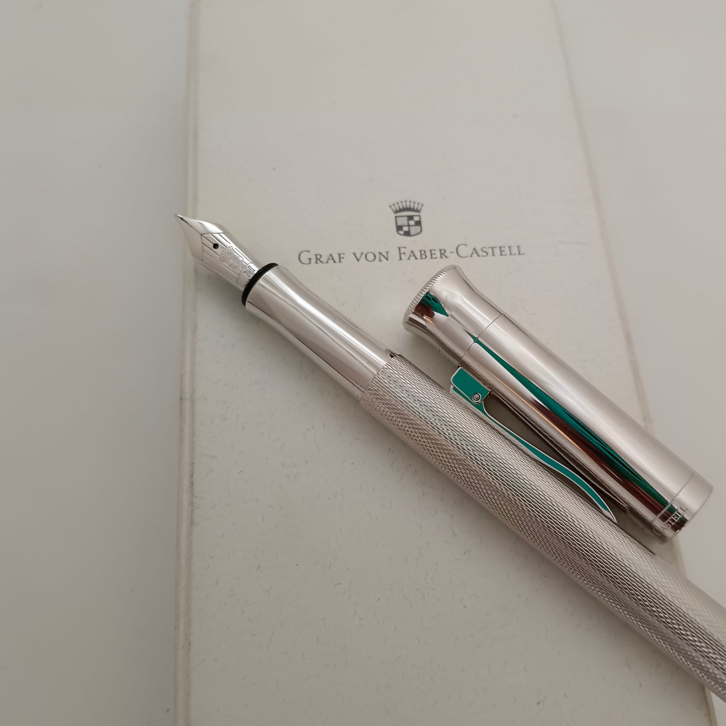 Graf von Faber-Castell Guilloche Fountain Pen - Rhodium