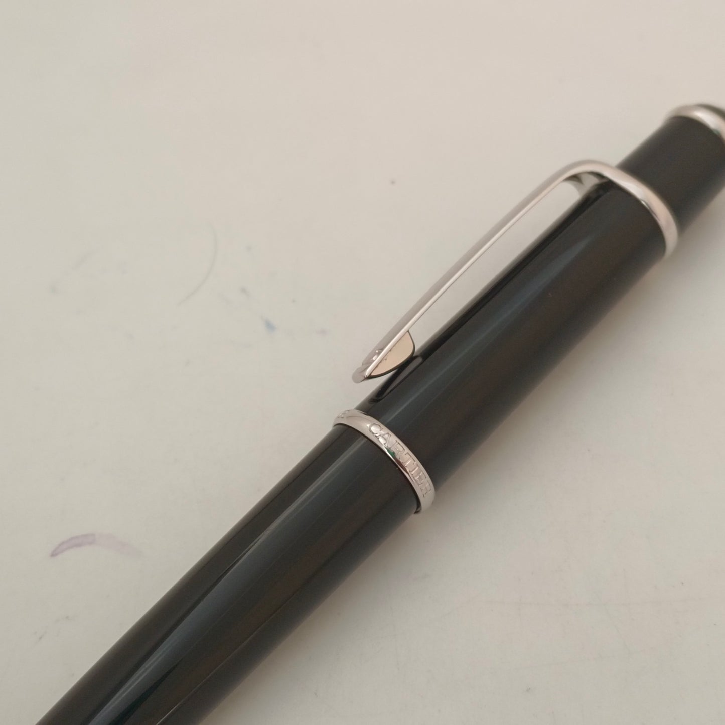 Cartier Diablo Platinum Trim Black Ball pen