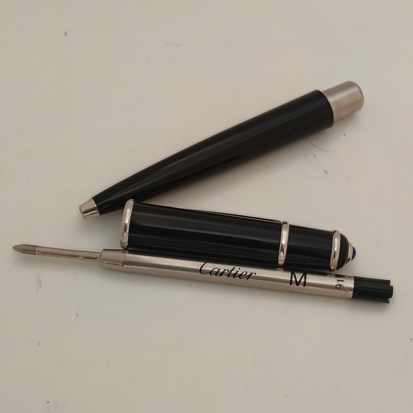 Cartier Diablo Platinum Trim Black Ball pen