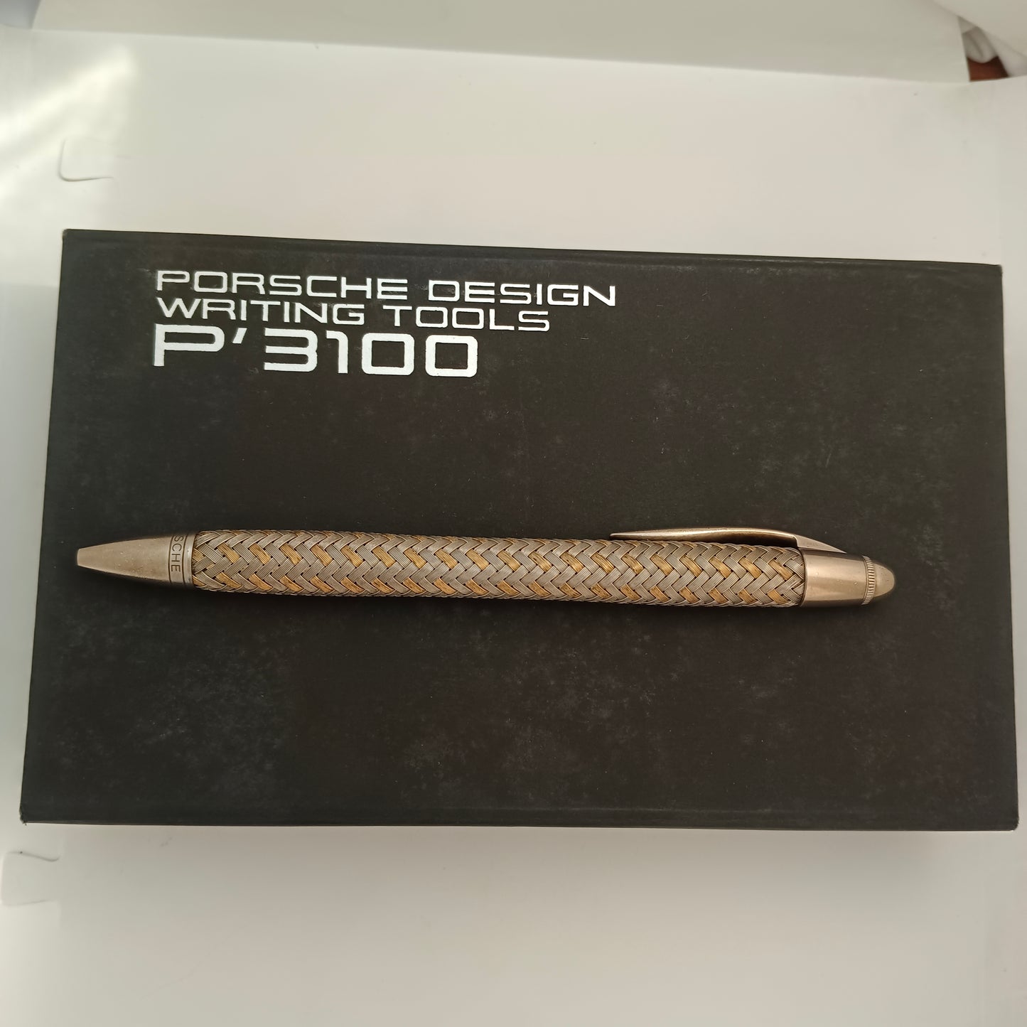 Porsche Design P3110 Steel Gold Tecflex Ball Pen Made In Germany