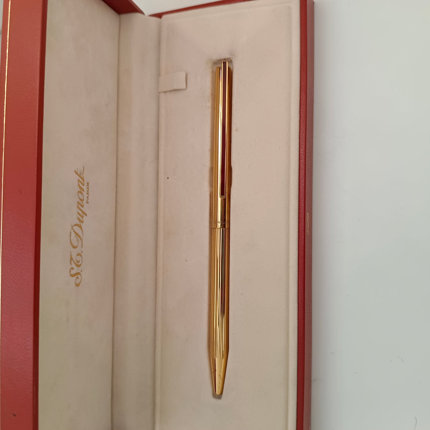 St Dupont Sterling Silver 925 Vermeil Ballpoint Pen Made in France