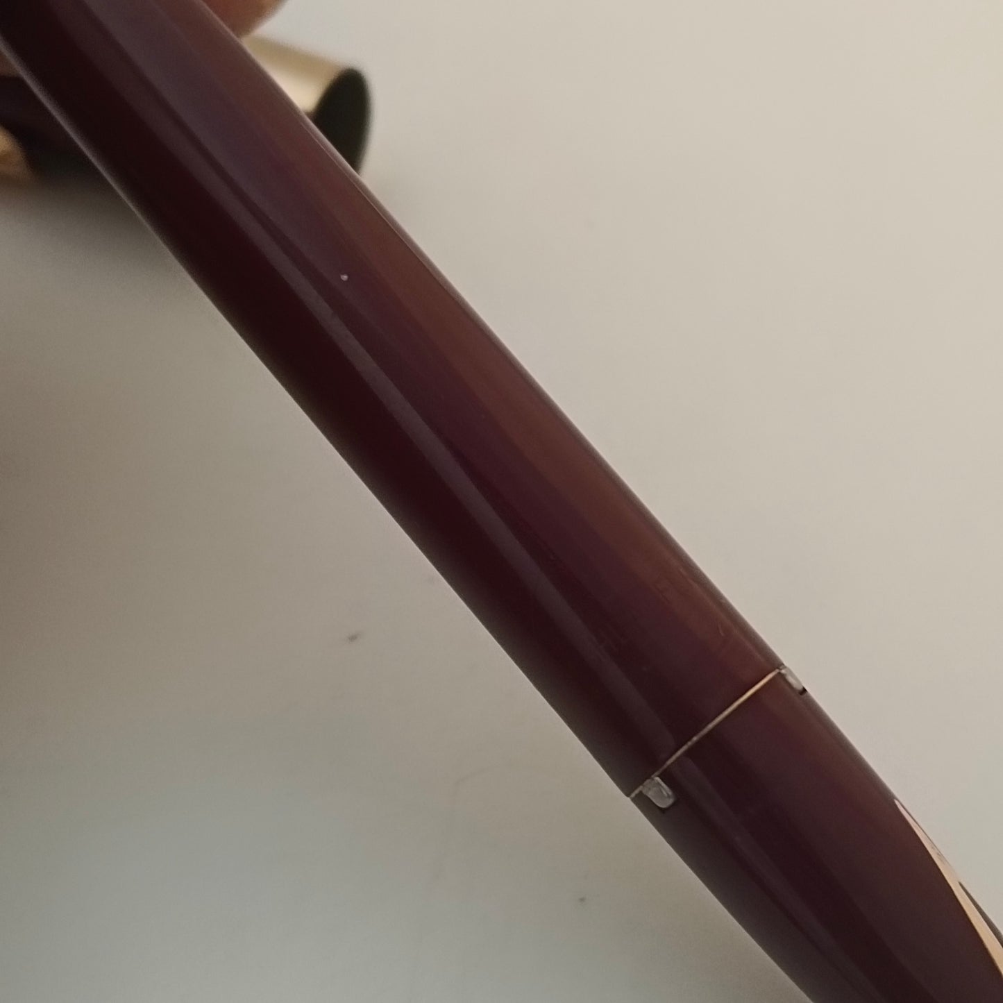 Vintage Sheaffer Imperial Touchdown Burgundy Fountain Pen with Gold Plated Trim