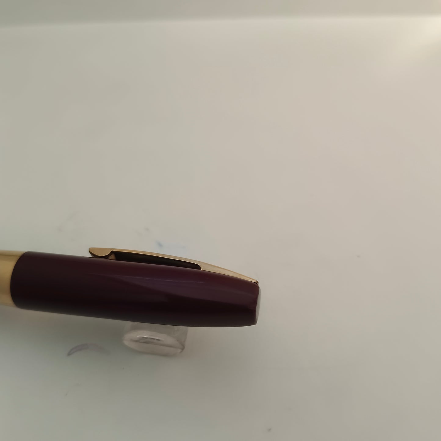 Vintage Sheaffer Imperial Touchdown Burgundy Fountain Pen with Gold Plated Trim