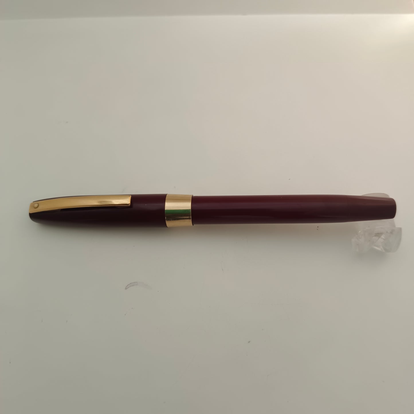 Vintage Sheaffer Imperial Touchdown Burgundy Fountain Pen with Gold Plated Trim