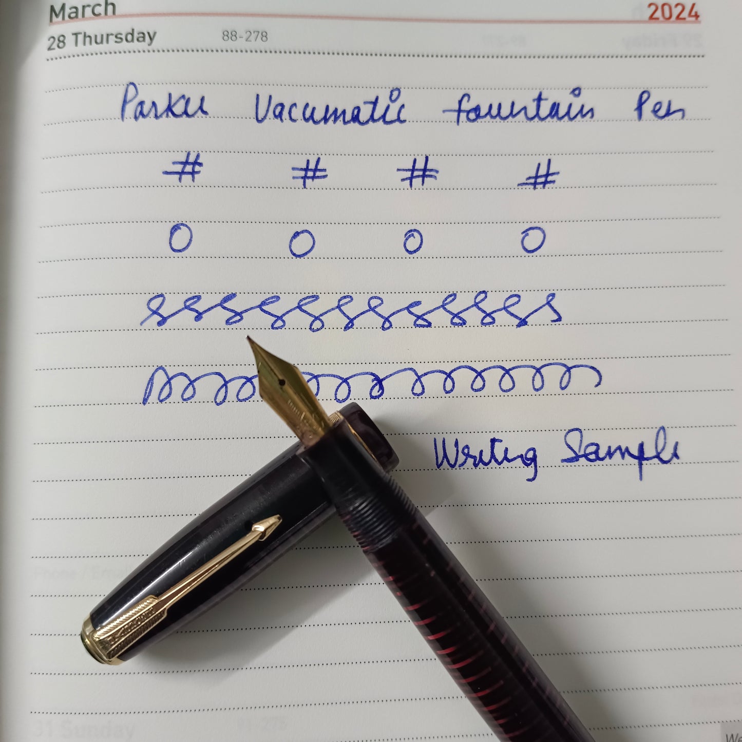 Vintage Parker Vacumatic Burgundy No. 5 Fountain Pen Made in Canada