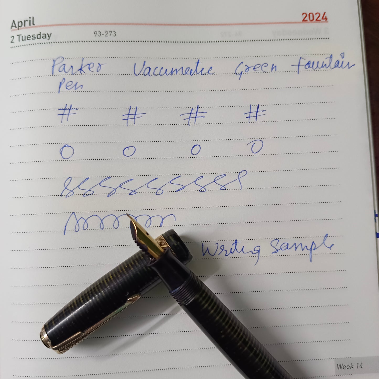 Parker Vacumatic filler Green Fountain Pen